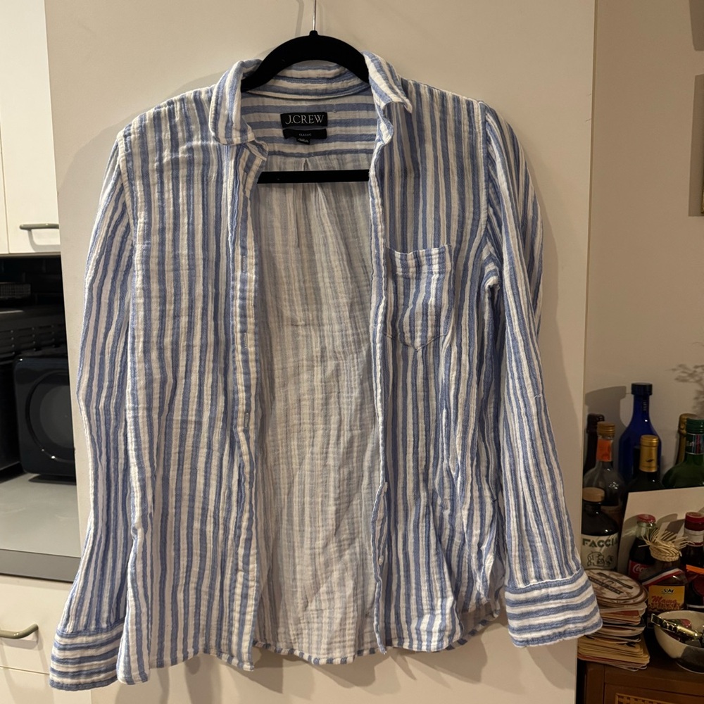 J crew gauze button down